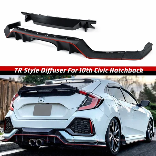 17-21 Honda Civic Hatchback Type-R Style Rear Diffuser Carbon Texture 