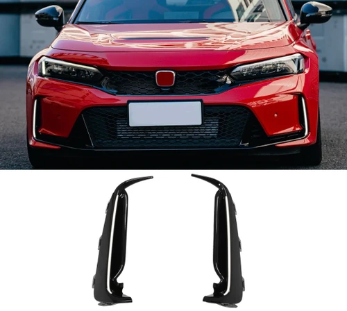 2023-2026 Honda Type R FL5 JDM Front Bumper LED Daytime Running Light PC Smoke White LED Fog Lights Pair