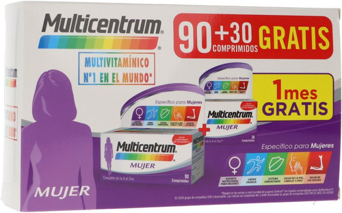 Multicentrum mujer 90 + 30 comprimidos pack promocional