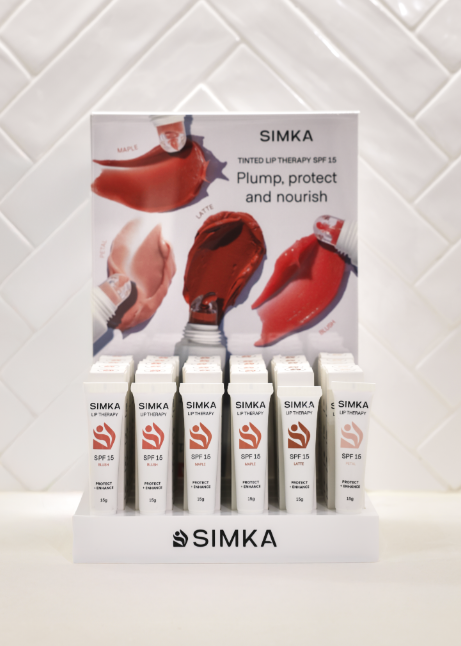 Simka Lip Therapy Display Stand + A4 Image