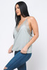 V-56417-JT677 SAGE LACE V-NECK SPAGHETTI STRAP TOP  (3,2,1 - S,M,L)