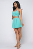 R1-56744-DC13008 AQUA SOLID 2PCS SET (HALTER NECK CROP TOP AND MINI SKIRT ) (2,2,2 - S,M,L)