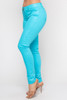 B-56874-LP7826 TURQUOISE SPARKLY SHIMMER PASTEL SKINNY JEANS  (1,2,3,4,4,,4,3,3,2 - 0,1,3,5,7,9,11,13,15)