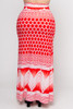 B-57009-ETS-403X RED WHITE PRINTED HIGH WAIST PLUS SIZE MAXI SKIRT  (2,2,2 - 1XL,2XL,3XL)