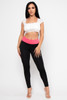 B-57146-YJ001 BLACK NEON PINK HIGH WAIST SPORT LEGGING (5,5 - S/M L/XL)