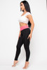 B-57146-YJ001 BLACK NEON PINK HIGH WAIST SPORT LEGGING (5,5 - S/M L/XL)