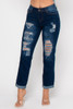 Wholesale UL-931 BLACL MID RISE DISTRESSED WASHED BOYFRIEND JEANS
