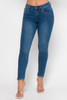 Wholesale UJ-715 MED BLUE SOLID HIGH RISE SKINNY JEANS