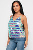 V-57766-LT10801 AQUA SPAGHETTI STRAP V-NECK LARGE SEQUIN TOP WITH LINING (2,2,2 - S,M,L)