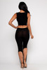 B-57849-SE7149 BLACK 2PCS SET (SLEEVE LESS V-NECK CROP TOP WITH LEGGINS) (2,2,2 - S,M,L)