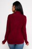 V-58084-20F-LY0032 WINE FRONT  BUTTONS LONG SLEEVE WRAP SWEATER (2,2,2 - S,M,L)