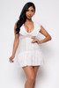 S1B-60012-826 White RUFFLED SLEEVE FLARE DRESS (2,2,2 - S,M,L)