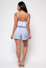 S10B-60024-31650R BLUE PLEAT CAMI POLKA DOT ROMPER WITH WAIST STRING (2,2,2 - S,M,L)