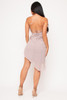 60095-CD1565 MAUVE ONE SHOULDER CAMI DRESS WITH RUFFLE (3,2,1 - S,M,L)