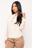 60123-ET15032 CREAM BUTTON DOWN SLEEVE TOP (2,2,2 - S,M,L)