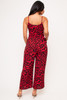 60154-J10062W RED CHEETAH PRINT CAMI JUMPSUIT (2,2,2 - S,M,L)