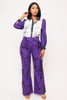 60169-B06 PURPLE LONG SLEEVE TOP WITH BELTED PANTS 2 PC SET (2,2,2 - S,M,L)