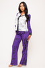 60169-B06 PURPLE LONG SLEEVE TOP WITH BELTED PANTS 2 PC SET (2,2,2 - S,M,L)