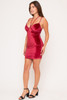 60200-IBD15381 WINE CAMI SEXY MINI DRESS WITH A VELVET TEXTURE (3,2,1 - S,M,L)