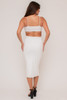 60204-BD10577 WHITE CAMI MIDI DRESS WITH CUT OUT WAIST LINE (3,2,1 - S,M,L)