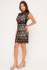 60224-SJ18266 BLACK MINI DRESS CROCHET ACCENTED WITH LINNING (2,2,2 - S,M,L)