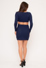 60232-D10207 NAVY LONG SLEEVE MINI DRESS WITH WAIST CUTOUT (2,2,2 - S,M,L)