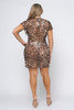 B-55696-9572X-PM ANIMAL PRINT SHORT SLEEVE PLUS SIZE MINI DRESS  (2,2,2, - 1XL,2XL,3XL)