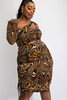 V-60297-73889 PLUS SIZE 2 PC SKIRT WITH TOP SET CINCHED AND PRINT DETAIL (1X.2X.3X  2.2.2)