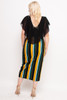 V-60305-CD1014 PLUS SIZE BLACK MIDI DRESS WITH STRIPES (1X,2X,3X-2,2,2)