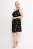 V-60318-D486 BLACK FLORAL PRINT PLUS SIZE DRESS WITH FULL LINING (1X,2X,3X-3,3,1)