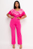 V-60321-JP9073D FUCHSIA STRETCHY JUMPSUIT (S,M,L-2,2,2)