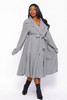 60338-156-JK GREY STRIPE FULL FLARE L/S COAT/JACKET (2,2,2 - 1XL,2XL,3XL)