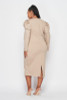 60341-159-DX KHAKI BALMAIN MIDI DRESS (2,2,2 - 1XL,2XL,3XL)