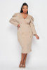 60341-159-DX KHAKI BALMAIN MIDI DRESS (2,2,2 - 1XL,2XL,3XL)