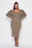 60342-159-DX SAGE GREY BALMAIN MIDI DRESS (2,2,2 - 1XL,2XL,3XL)