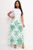 60481-C150 White/Green MAXI SKIRT (3,2,1 - S,M,L)