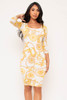 60569-D12081 Yellow Midi Dress (2,2,2 - S,M,L)