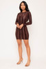 60577-D13098 Brown Mini Dress (2,2,2 - S,M,L)