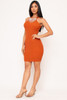 60711-H2387 Orange Mini Dress (3,3 - S/M,M/L)