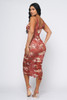 R8-B-55737-1199D RED LACE SLEEVE LESS FLOWERS PRINT MIDI DRESS W/LINING (2,2,2 - S,M,L)