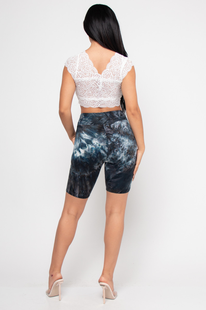 Wholesale Black Tie Dye High Waist Yoga 