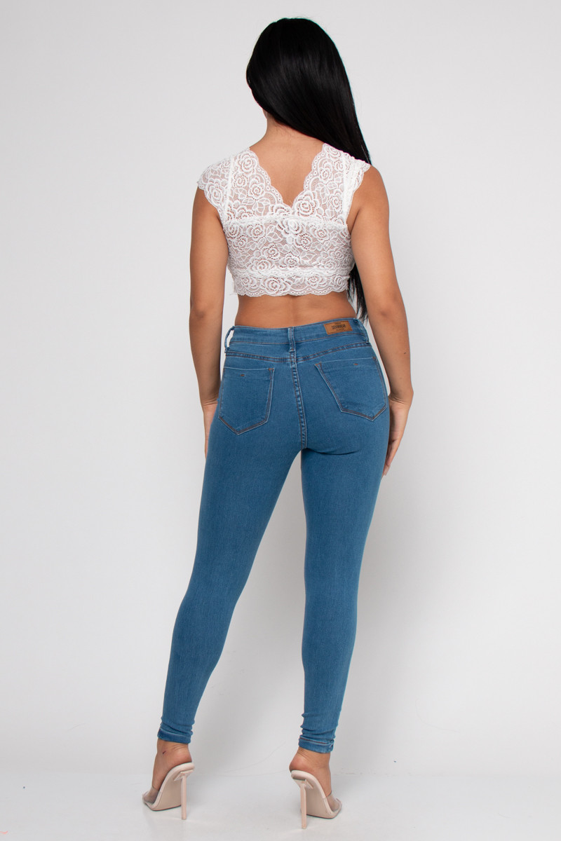 High Rise Ripped Skinny Jeans BL 