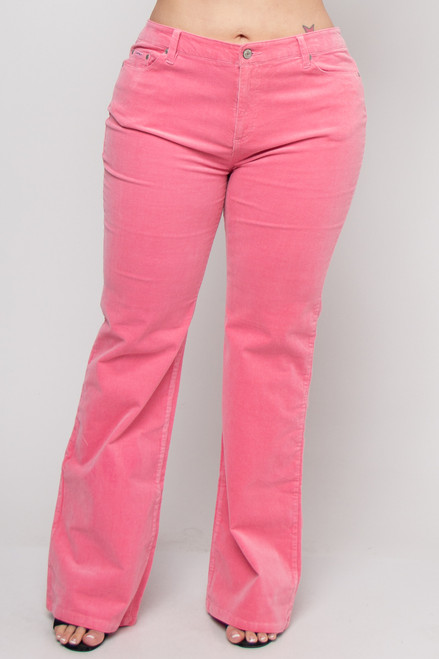 Straight Plus Size Corduroy Pants LPT8726
