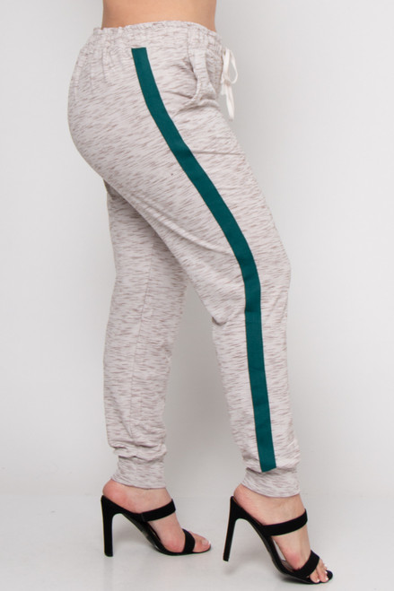 Light Grey/Peach Plus Size Jogger Pants