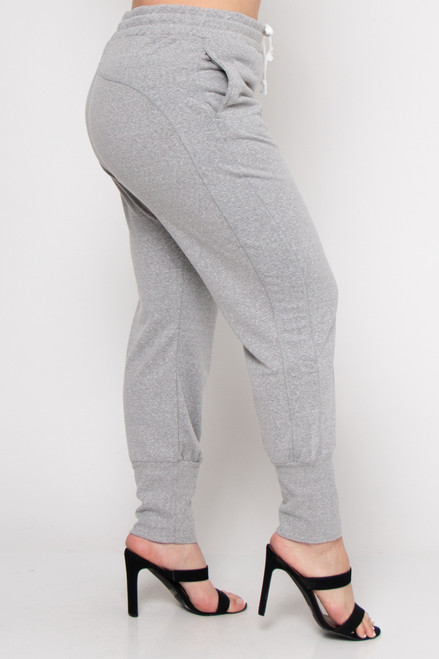 Wholesale Light Grey Plus Size Jogger Pants