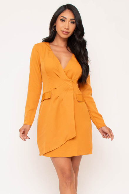 60557-33424D Mustard  Mini Dress (2,2,2 - S,M,L)