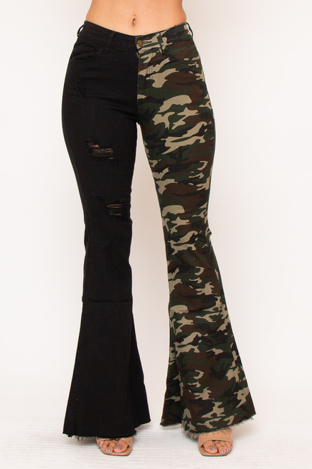 60751-P1121 Black Camouflage Jeans (2,2,2 - S,M,L)
