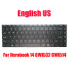 Laptop Keyboard For Chuwi Herobook 14 CWI532 CWI514 English US Black Without Frame New
