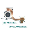 Laptop DFS451005M20T FKNB GPU FAN&Heatsink For CLEVO NB50TH NB50TZ NB55TK1 NB60TH 6-31-NB502-K11 DFS451005M20T-FKNB 4PIN