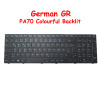 LED PER KEY Laptop Keyboard For CLEVO CVM17L26D0J430 6-80-PA7E0-070-1 Colourful Backlit German GR Black Frame